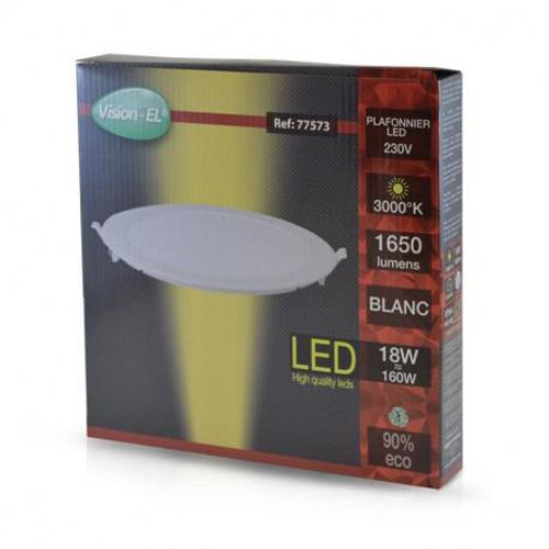 Plafonnier LED SLIMY blanc 18  W rond 3000 K MIIDEX LIGHTING 77573 photo du produit Secondaire 2 L