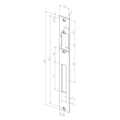 Têtière 691 HZF ProFix 2 inox (longue) pour porte en métal EFF-EFF 06-----69135-01 photo du produit Secondaire 1 L