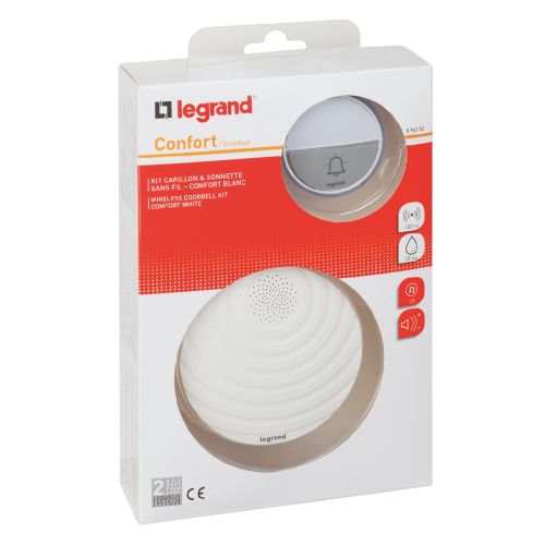 Kit carillon radio sans fils Confort &agrave; piles blanc LEGRAND 094252 photo du produit Secondaire 1 L