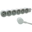 Rallonge multiprise extra-plate équipée de 6 prises 2P+T 16 A 3680 W avec cordon longueur 1,5 m blanc et gris clair LEGRAND 049484 photo du produit Secondaire 3 S