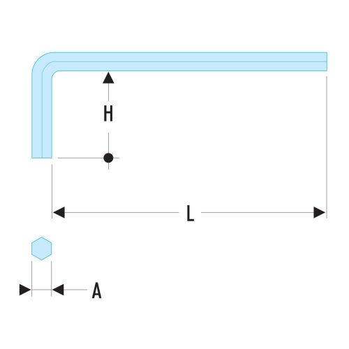 Clé mâle longue en acier au silicium phosphatée 7/32'' - FACOM - 83H.7/32 pas cher Secondaire 1 L