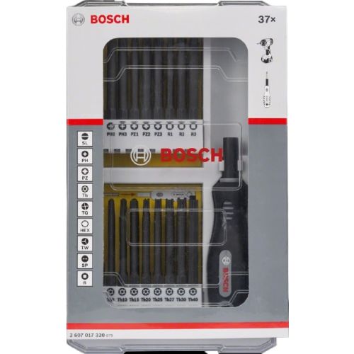 Coffret de vissage avec poignée 37 pièces + tournevis - BOSCH - 2607017320 pas cher Secondaire 1 L