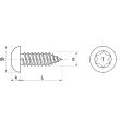 Vis à tôle tête cylindrique bombée Torx A4 DIN 7981 3.5X9.5 boîte de 200 ACTON 644073,5X9,5 photo du produit Secondaire 3 S