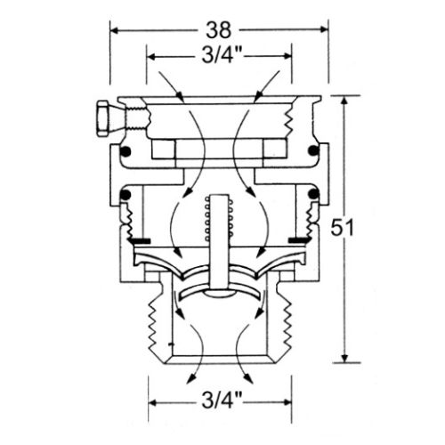 Mini-disconnecteur H.A pour tuyau d'arrosage 3/4'' - WATTS - 20510S pas cher Secondaire 1 L