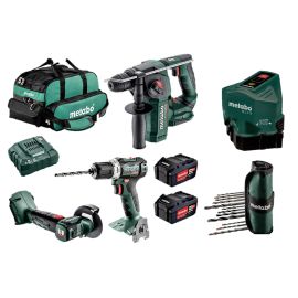 Pack 4 machines Metabo (BS1LBLQ/BH18LTXBL16/CC18LTXBL/BLL2-15) + 2 batteries 4.0 Ah + chargeur photo du produit Principale M