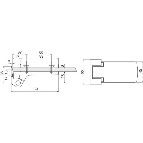 Paumelle multi-feuillure Glass LAGUNE - ASSA ABLOY pas cher Secondaire 1 L