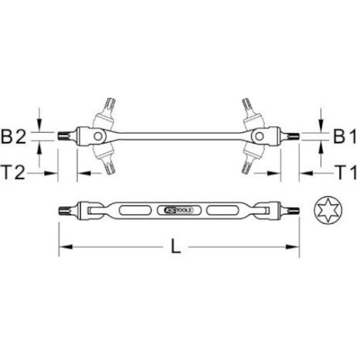 Clé à embout articulé Torx finition mate T45xT50 KS TOOLS 517.0318 photo du produit Secondaire 5 L