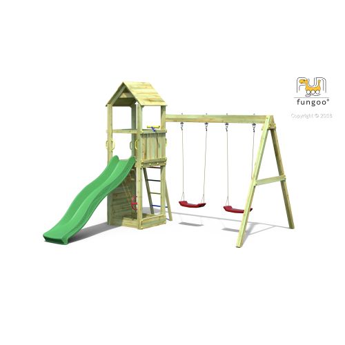 Aire de jeux Flappi avec balançoire double - FUNGOO - 03435PK pas cher