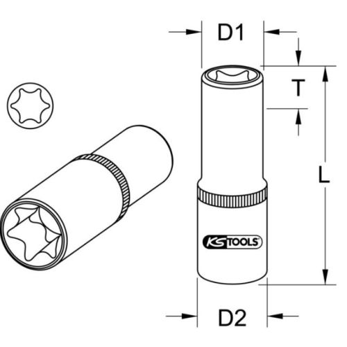 Douille à chocs longue 3/4 '' Torx E30 pour Mercedes KS TOOLS 460.0014 photo du produit Secondaire 1 L