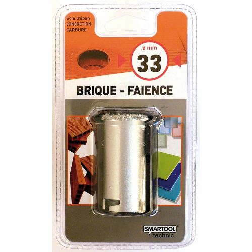 Trépan carbure D 33 mm pour brique faïence SMARTOOL TECHNIC 982682 photo du produit Secondaire 1 L