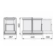 Poubelle rectangulaire coulissante Emuca 2 x 14 L - 8077221 photo du produit Secondaire 1 S
