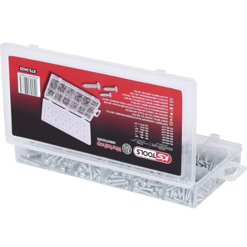 Assortiment de vis auto-taraudeuses à tête ronde 550 pièces photo du produit Secondaire 5 L