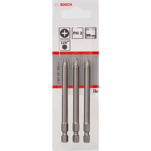 3 embouts de vissage extra dur PH2 89mm - BOSCH - 2607001535 pas cher Principale L