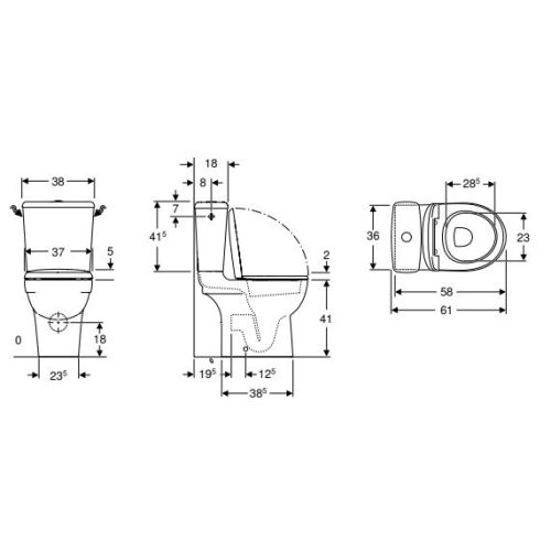 Pack WC au sol compact sortie multidirectionnelle PRIMA - GEBERIT - 08331300000201 pas cher Secondaire 1 L