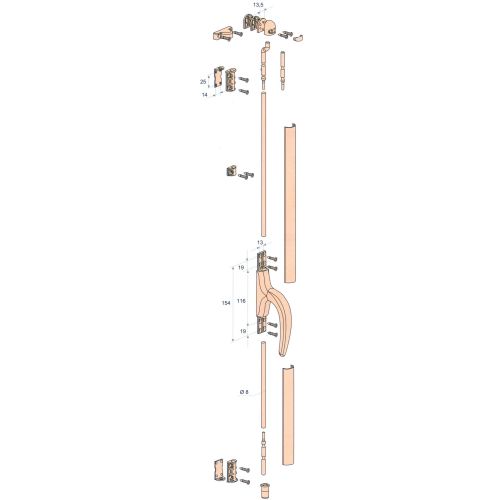 Crémone en applique LOTHUS 3 m avec tringle argent RAL9006 HERACLES F-1870-ARG photo du produit Secondaire 2 L