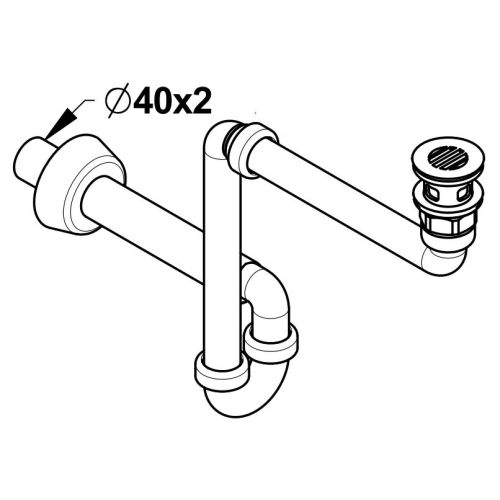 Siphon et bonde pour lavabo PMR PRESTO 60009 photo du produit Secondaire 1 L