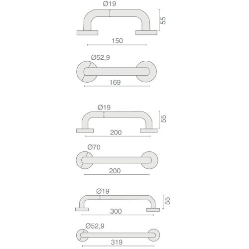 Barre tubulaire inox série BR11 19x150mm - HERACLES - B-INOX-BR11 pas cher Secondaire 1 L