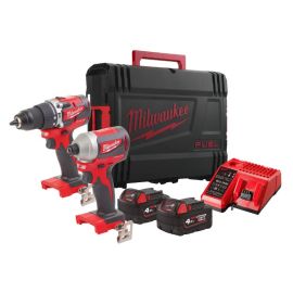 Pack de 2 outils compact Brushless Powerpack 18V M18 Milwaukee CBLPP2A-402C + 2 batteries 4 Ah+ chargeur + coffret - 4933464536 photo du produit Principale M