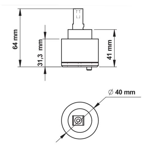 Cartouche céramique pour mitigeur monocommande PRESTO 70754 photo du produit Secondaire 1 L