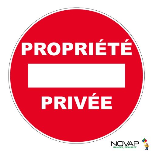 Panneau ''Sens interdit - Propri&eacute;t&eacute; priv&eacute;e'' rigide D300mm - NOVAP - 4060125 pas cher