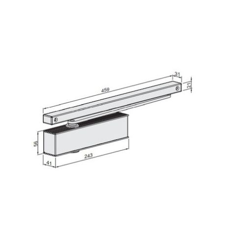 Ferme porte TS 41 avec bras glissière B finition argent - ECO SCHULTE - 5030011743 pas cher Secondaire 2 L