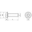 Vis à métaux tête bombée hexagonale creuse à embase inox A2 ISO 7380 4X12 boîte de 200 - ACTON - 622254X12 pas cher Secondaire 3 S