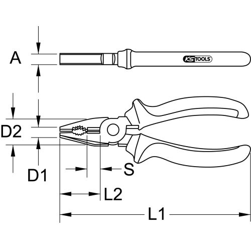 Pince universelle BERYLLIUMPLUS 160 mm KS TOOLS 962.0620 photo du produit Secondaire 1 L