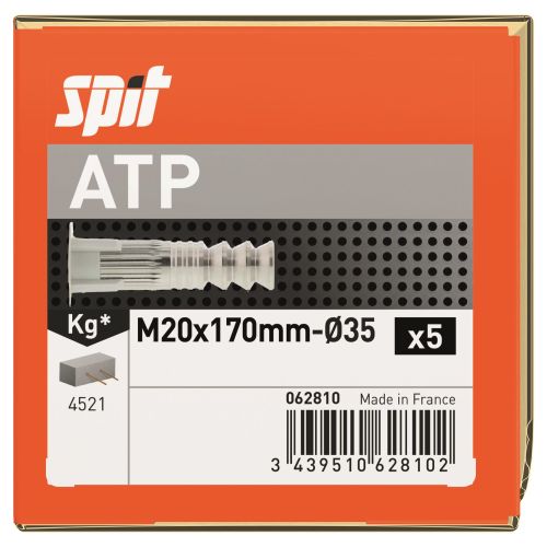 Douilles femelles ATP M20x170 sp&eacute;cial balises bo&icirc;te de 5 pi&egrave;ces - SPIT - 62810 pas cher Secondaire 6 L