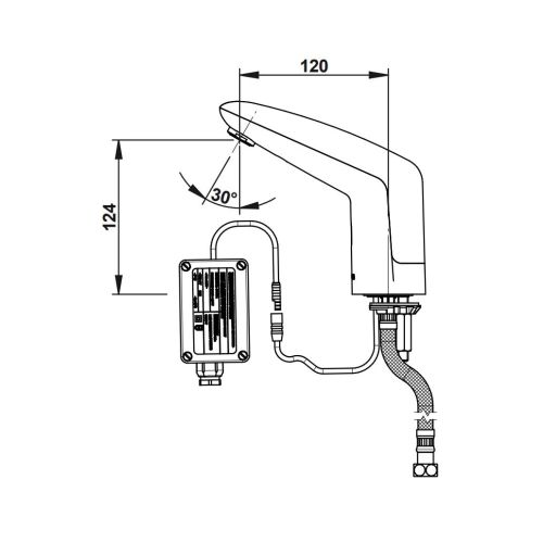 Robinet électronique pour lavabo VOLTA sans robinet d'arrêt - PRESTO - 55081 pas cher Secondaire 1 L