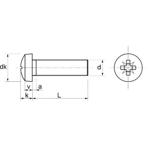 Vis à métaux tête cylindrique cruciforme inox A2 DIN 7985 8X25 boîte de 100 - ACTON - 622168X25 pas cher Secondaire 3 L