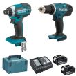 Pack de 2 machines 18 V LXT (DTD152 + DDF453) + 2 batteries 3 Ah + chargeur + Makpac MAKITA DLX2141JX2 photo du produit