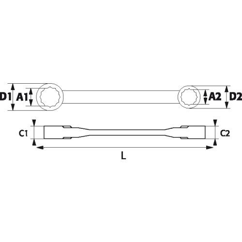 Clé polygonale à cliquet 8x9mm - SAM OUTILLAGE - 106C-8X9 pas cher Secondaire 1 L