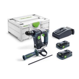 Perforateur SDS Plus 18V Festool BHC 18 HPC 4,0 I-Plus + 2 batteries 4 Ah + chargeur en coffret Systainer SYS3 - 576513 photo du produit Principale M