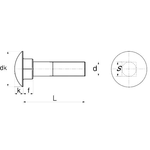 Vis à métaux tête ronde collet carré inox A2 DIN 603 6X50 boîte de 100 - ACTON - 622136X50 pas cher Secondaire 3 L