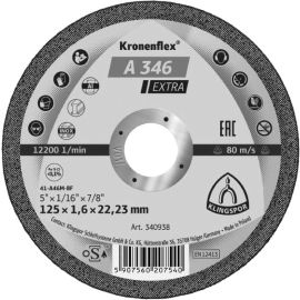 Disque à tronçonner plat KRONENFLEX Klingspor A 346 Extra 125x1,6mm - 340938 pas cher Principale M