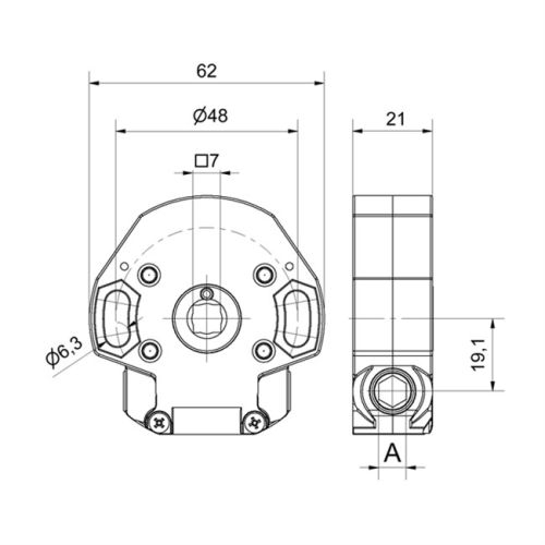 Treuil 5.5 :1 entr&eacute;e hexagonal 7mm sortie F carr&eacute; 7mm - CHERUBINI - 73477003ACH00 pas cher Secondaire 2 L