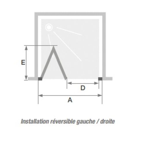 Porte de douche pliante SUPRA III S Kinedo avec profilé blanc - PA1560BTN photo du produit Secondaire 1 L