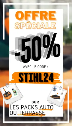 Offre spéciale : -50% sur les packs auto et terrasse Stihl