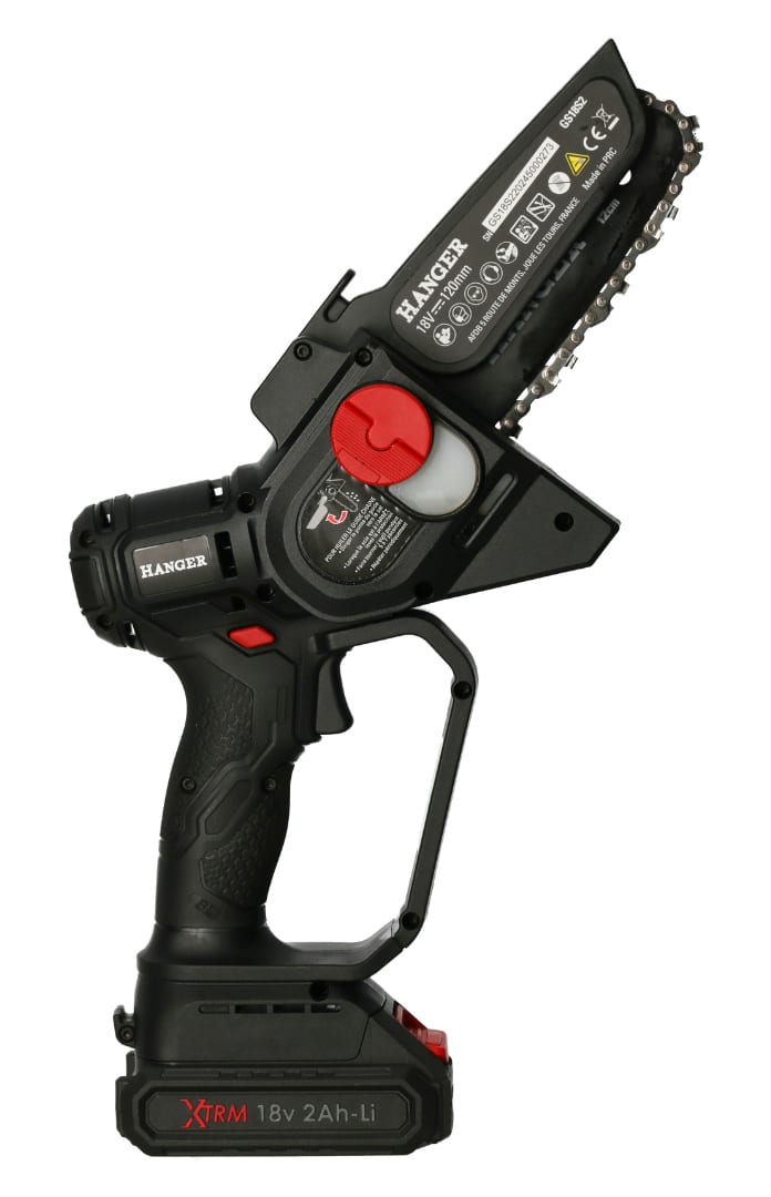 Scie d’élagage 18 V GS18S2 12 cm + batterie Li-Ion 2 Ah + chargeur rapide + sacoche de transport HANGER 430001 – Image 4