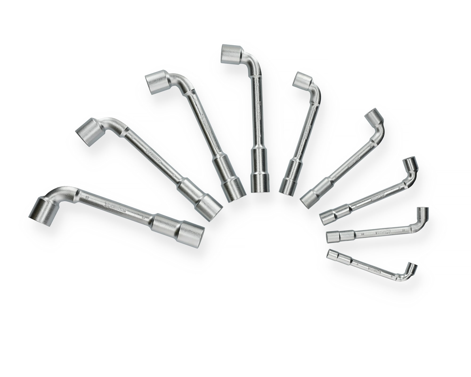 Jeu de 9 clés à pipe débouchées 6 x 12 pans de 8 à 19 mm HANGER 213090