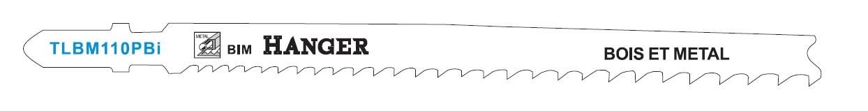 Pack de 5 lames de sci sauteuse TLBM110PBI pour bois et métal 110 mm HANGER 150212