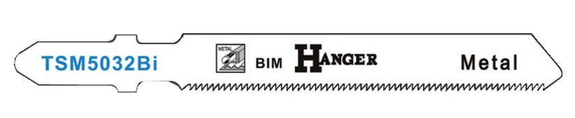 Pack de 5 lames de scie sauteuse TSM5032Bi pour métal 50 mm HANGER 150209