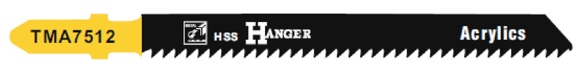 Pack de 5 lames de scie sauteuse TMA7512 pour acrylique 75 mm HANGER 150226