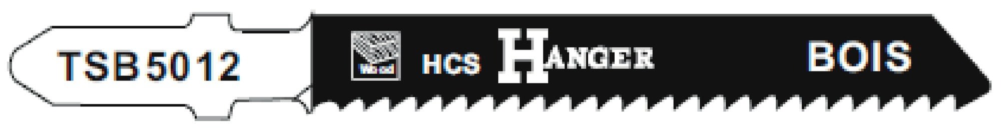 Pack de 5 lames de scie sauteuse TSB5012 pour le bois 50 mm HANGER 150219