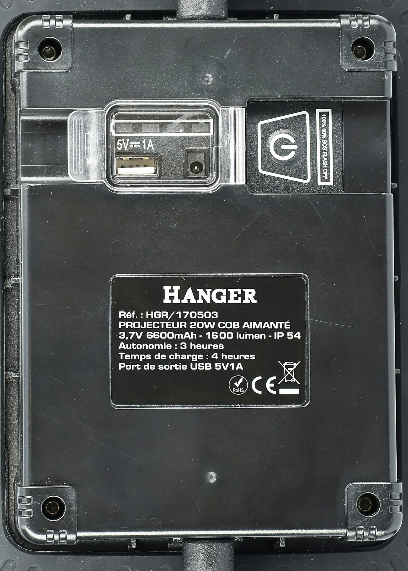 Projecteur de chantier LED 20 W sur batterie Lithium HANGER 170503 – Image 3