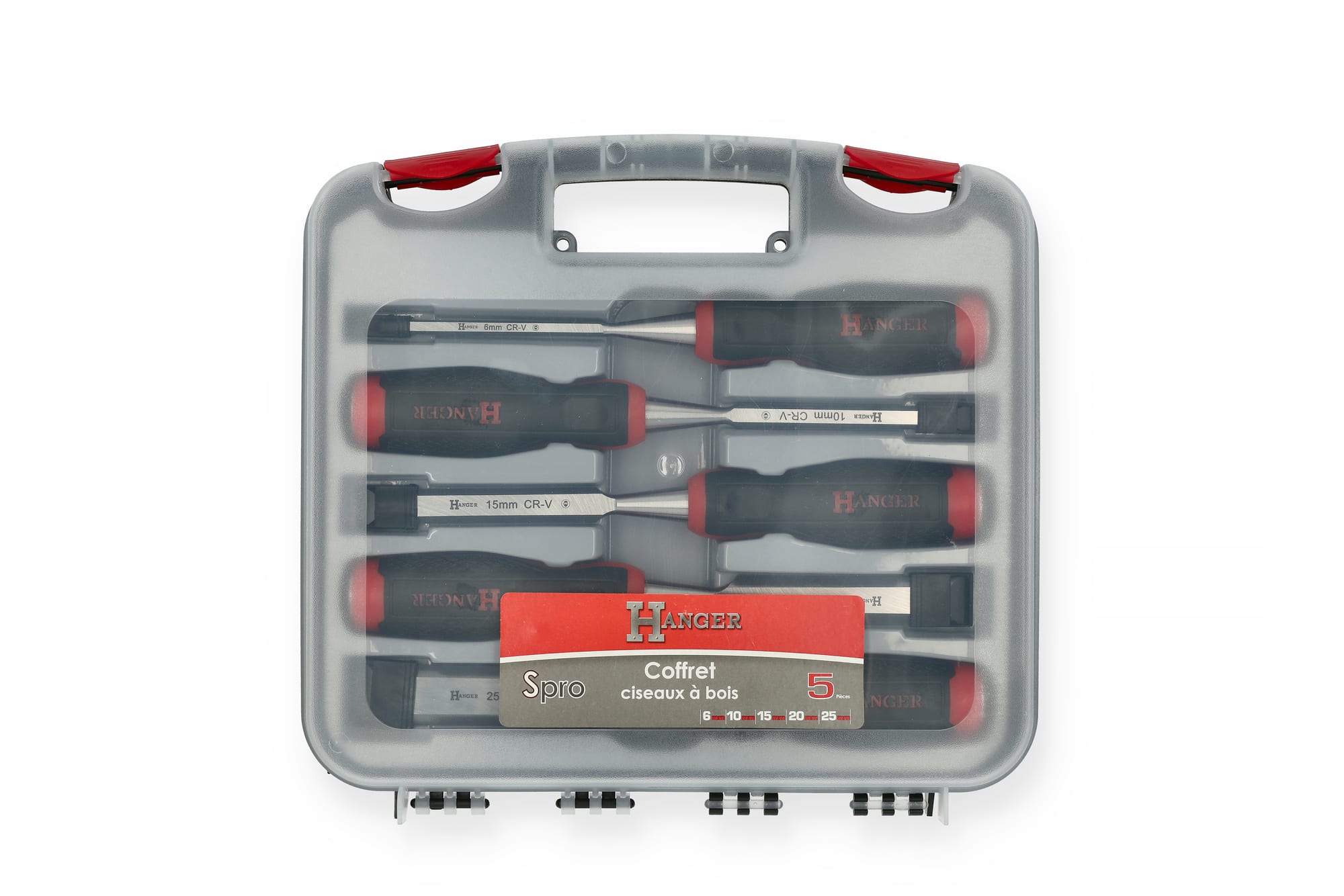 Coffret de 5 ciseaux à bois SPRO à frapper 6 - 10 - 15 - 20 - 25 mm HANGER 110491 – Image 6