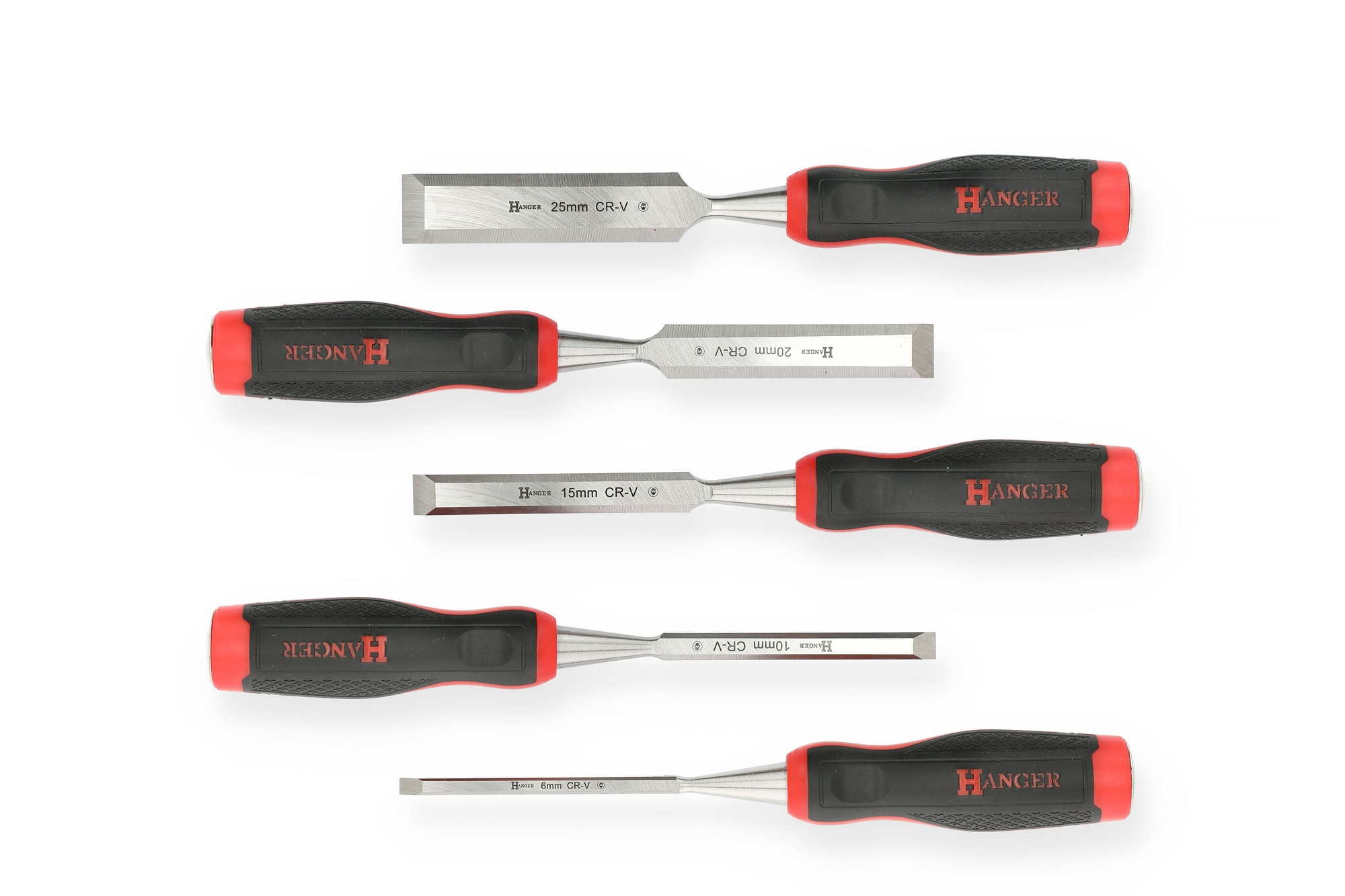 Coffret de 5 ciseaux à bois SPRO à frapper 6 - 10 - 15 - 20 - 25 mm HANGER 110491 – Image 2