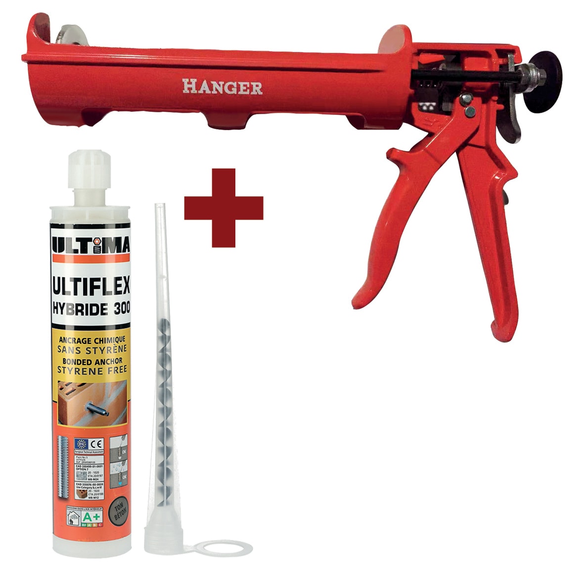 Pistolet scellement chimique + 12 résines hybrides 410 ml