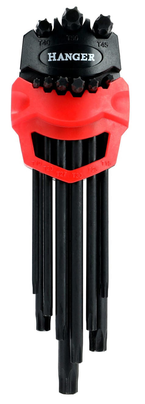 Jeu de 9 clés mâles étoiles noires HANGER 250118