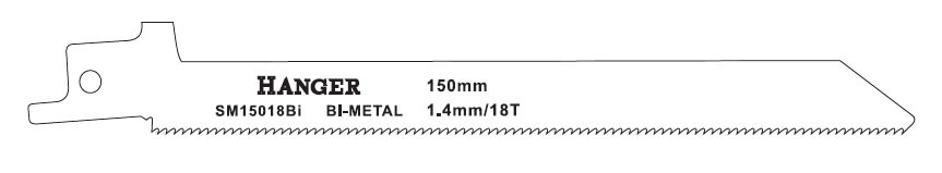 Lames de scie sabre SM15018Bi L 150 mm pour bois et métal HANGER 150308